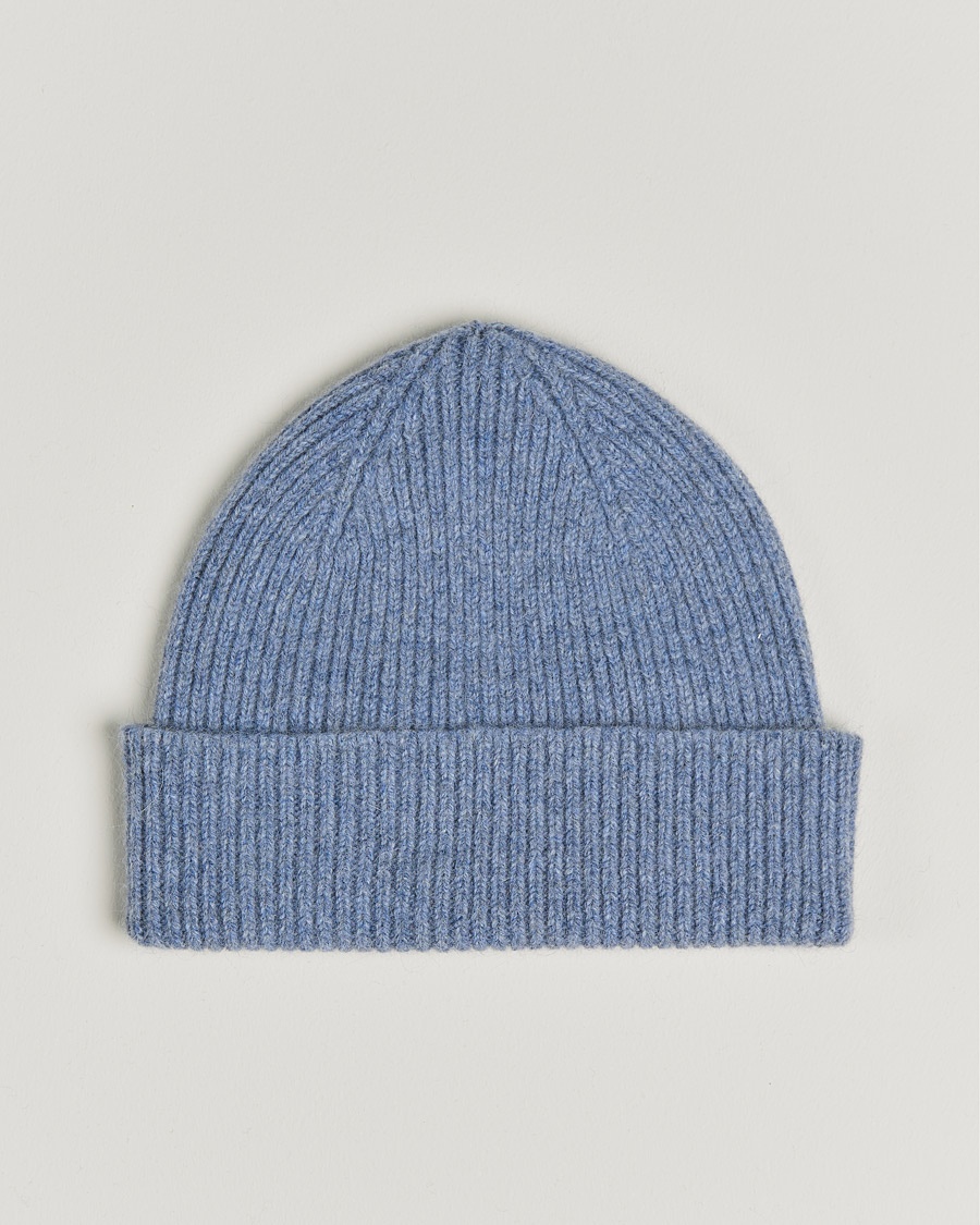 Le Bonnet Lambswool/Caregora Beanie Washed Denim – Blau