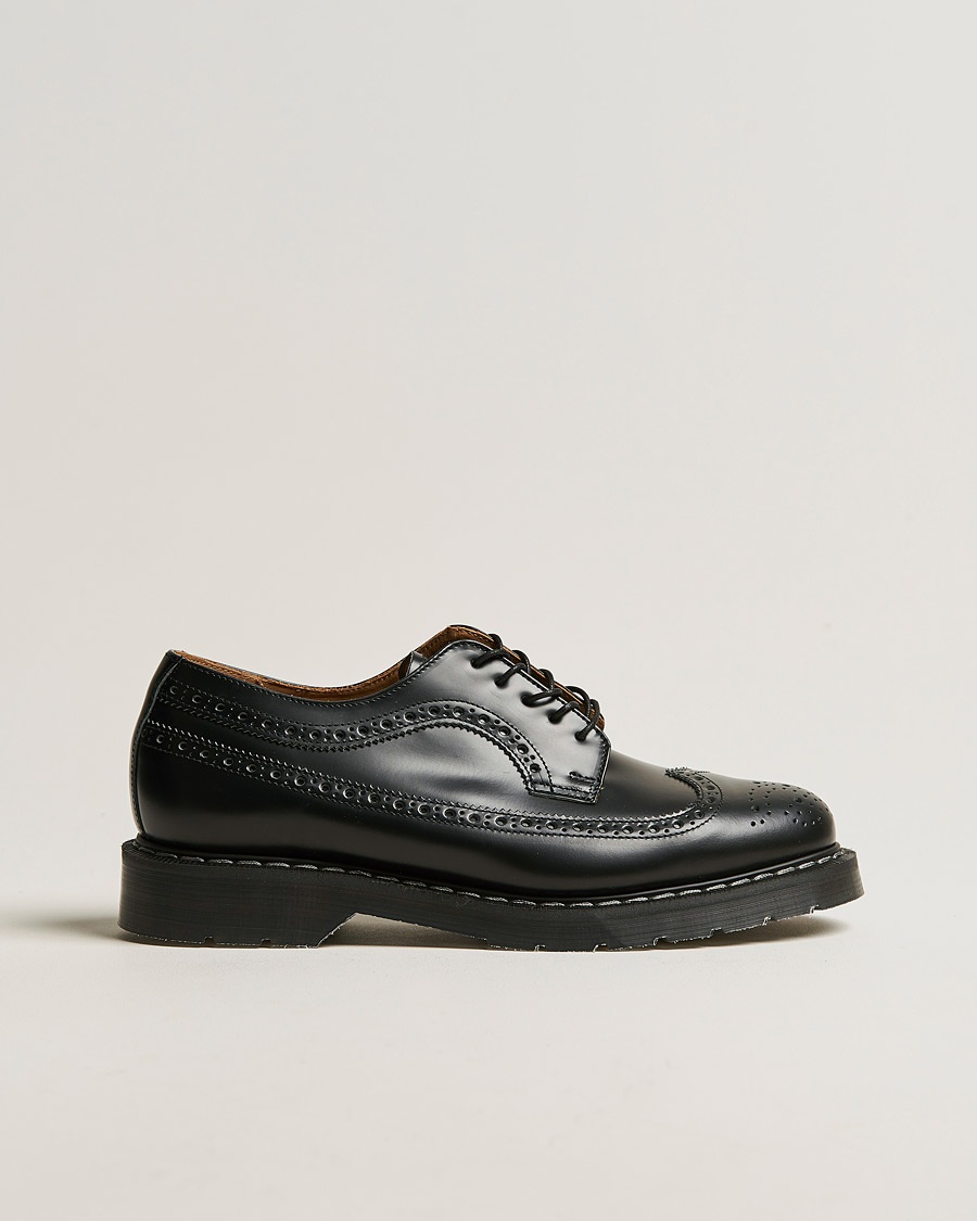 Solovair American Brogue Shoe Black Shine – Schwarz