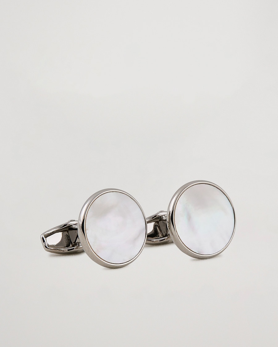 Amanda Christensen Cufflink & Shirt Studs Set White/Silver – Silber