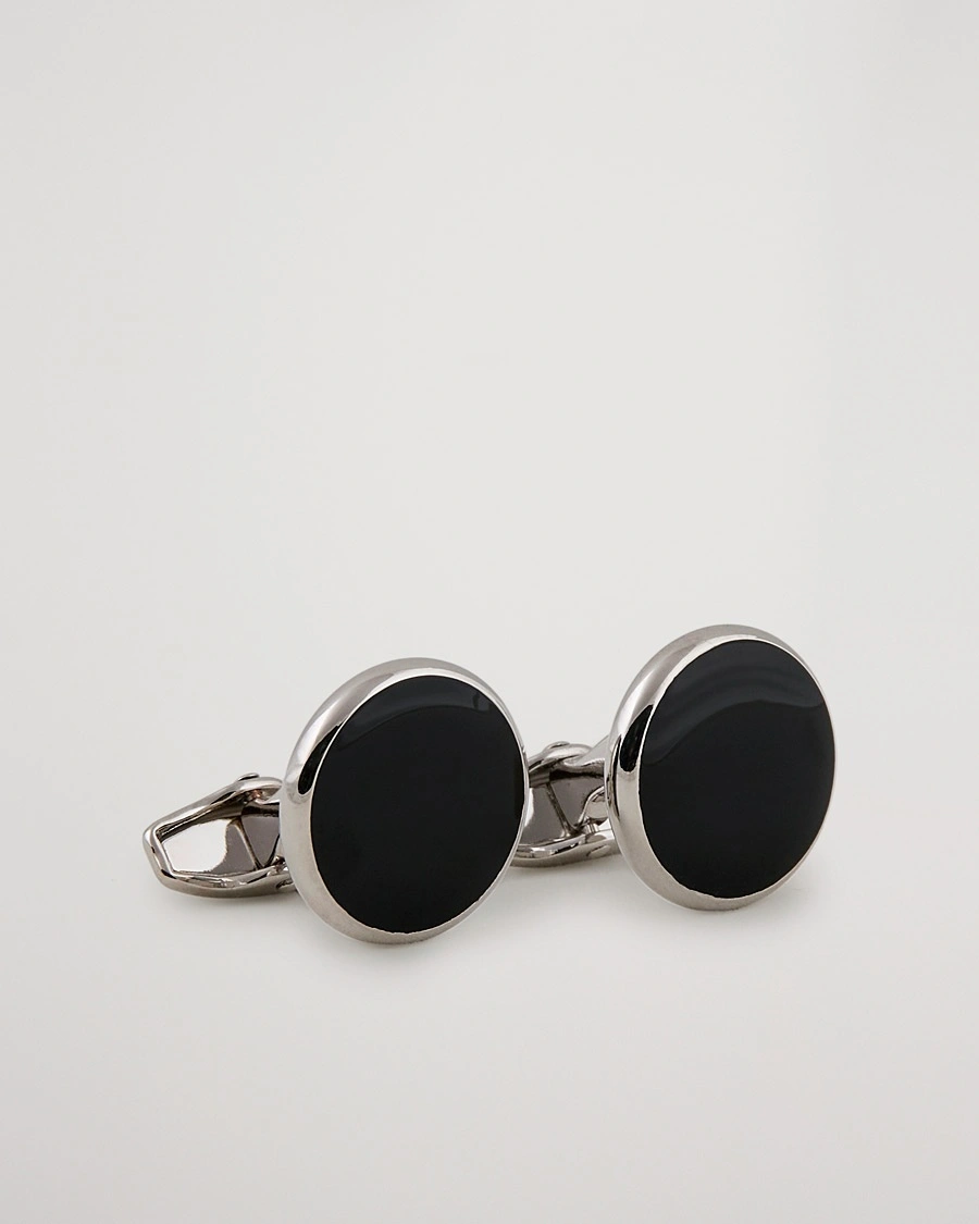 Amanda Christensen Cufflink & Shirt Studs Set Black/Silver – Schwarz