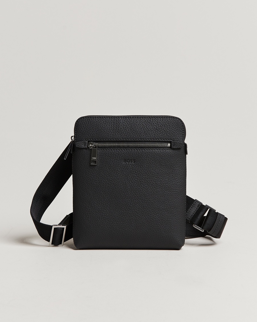 BOSS BLACK Crosstown Leather Bag Black – Schwarz