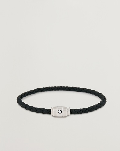 Herren | Schmuck | Montblanc | Bracelet Steel 3 Rings Leather Black