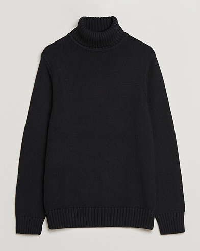 Herren | 40% sale | A Day's March | Forres Cotton/Cashmere Rollneck Black