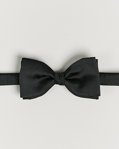 Herren | Gebundene Fliegen | Stenströms | Pre-Tied Silk Bow Tie Black