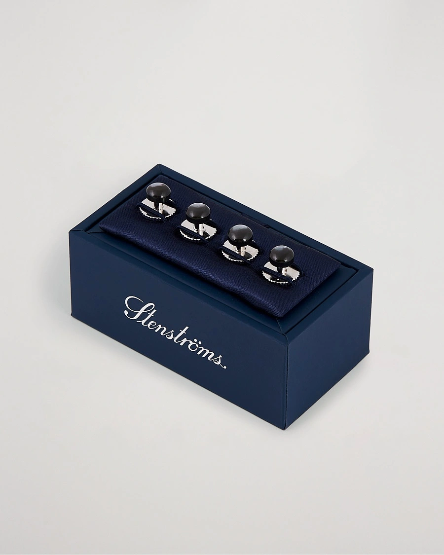 Stenströms Shirt Studs Black – Grau