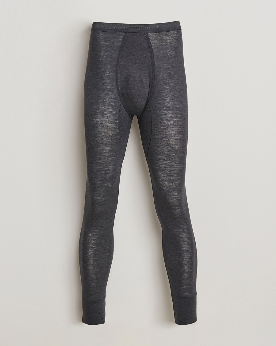 Zimmerli of Switzerland Wool/Silk Long Johns Charcoal – Grau