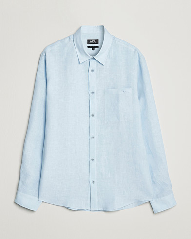 Herren | A.P.C. | A.P.C. | Cassel Linen Shirt Light Blue
