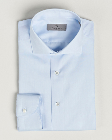 Herren | Businesshemden | Canali | Slim Fit Cotton Shirt Light Blue