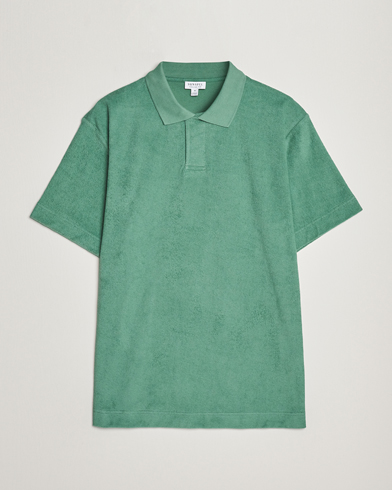 Herren | Exklusiv bei Care of Carl | Sunspel | Towelling Polo Shirt Thyme Green