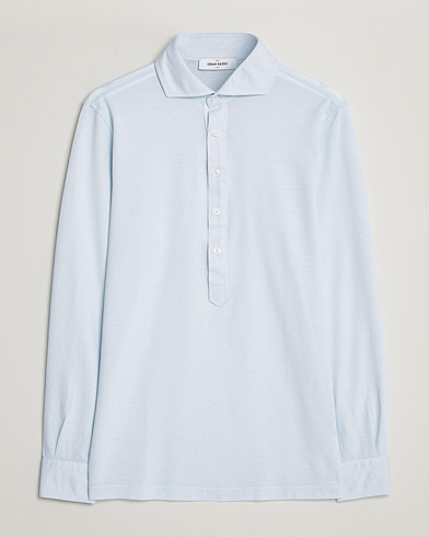 Herren |  | Gran Sasso | Popover Shirt Light Blue
