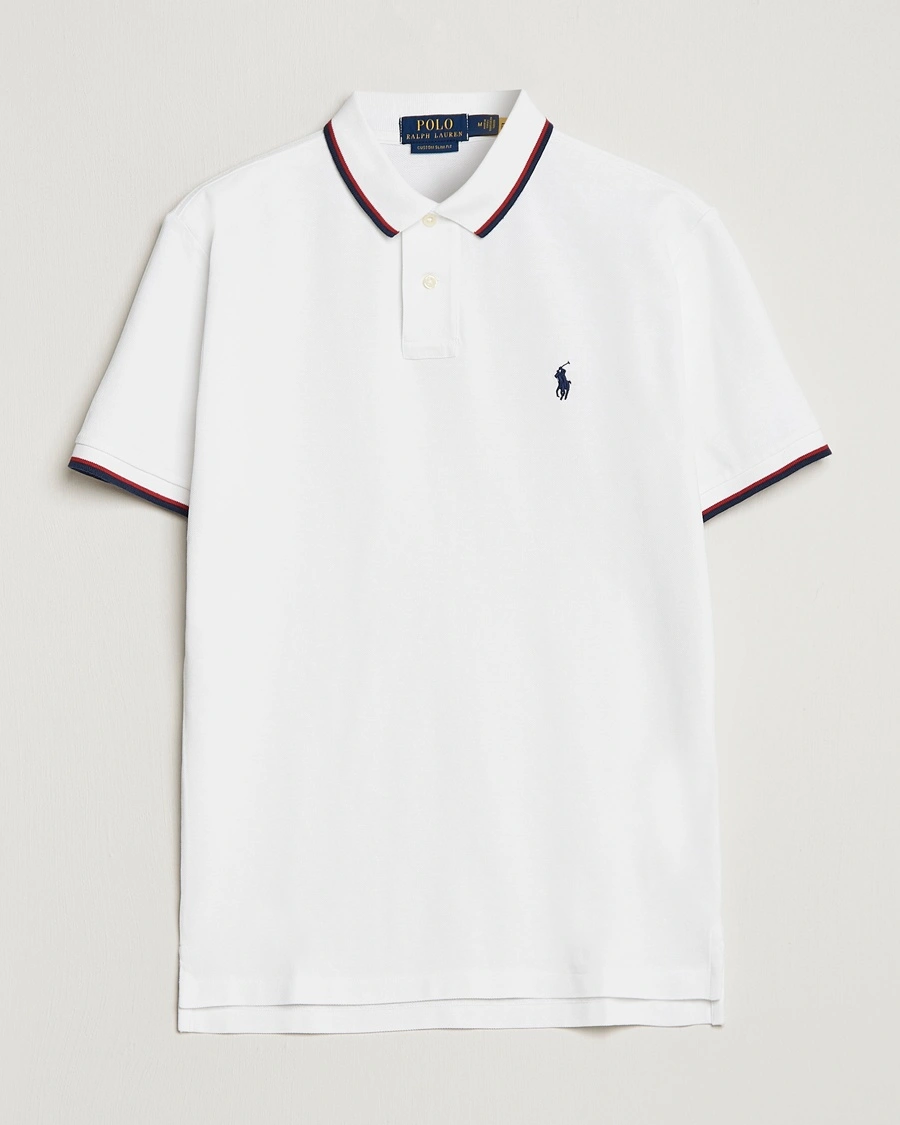Polo Ralph Lauren Custom Slim Fit Tipped Polo White – Weiß