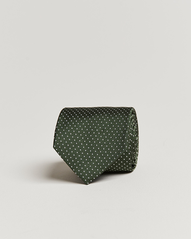 Herren | Krawatten | Amanda Christensen | Micro Dot Classic Tie 8 cm Olive/White