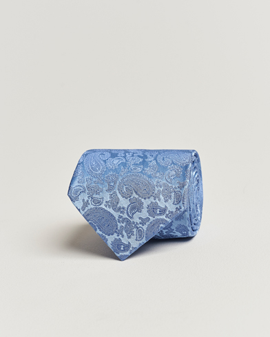 Herren | Krawatten | Amanda Christensen | Silk Tonal Paisley Tie 8 cm Sky Blue