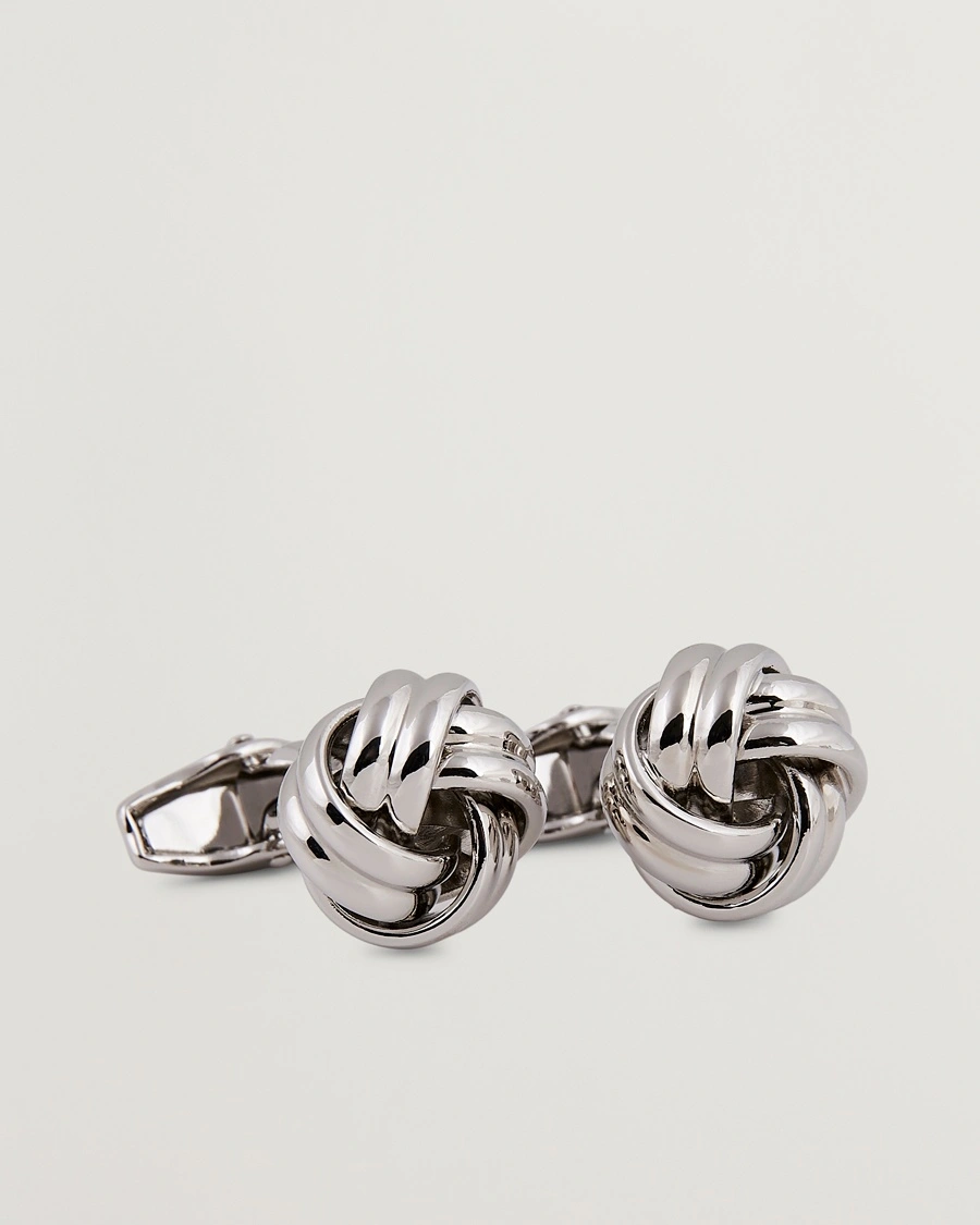 Amanda Christensen Knot Cufflink & Shirt Studs Set Silver – Silber