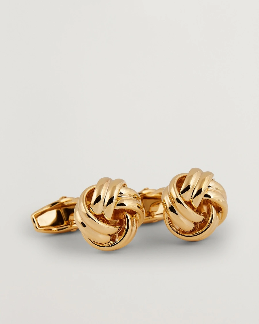 Amanda Christensen Knot Cufflink & Shirt Studs Set Gold – Gold