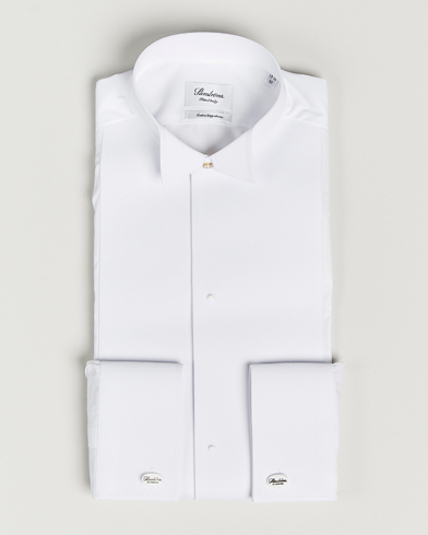 Herren |  | Stenströms | Fitted Body XL Sleeve Stand Up Collar Evening Shir White