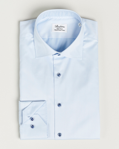Herren |  | Stenströms | Fitted Body Contrast Twill Shirt Light Blue