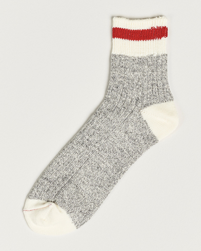 Herren | Preppy Authentic | BEAMS PLUS | 1/4 Rag Socks Grey/Red