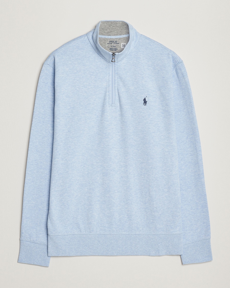 Polo Ralph Lauren Tech Double Knit Half Zip Office Blue Heather – Blau