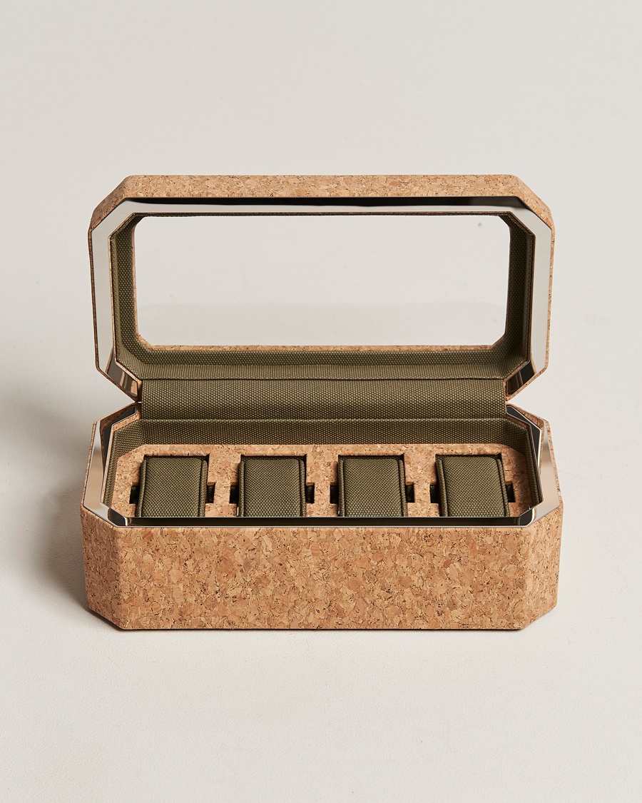WOLF Cortica 4 Piece Watch Box Cork – Braun