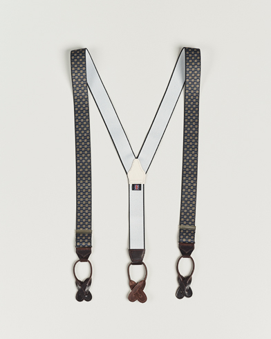 Herren | Accessoires | Albert Thurston | Elastic Medallion Printed Braces 35mm Blue