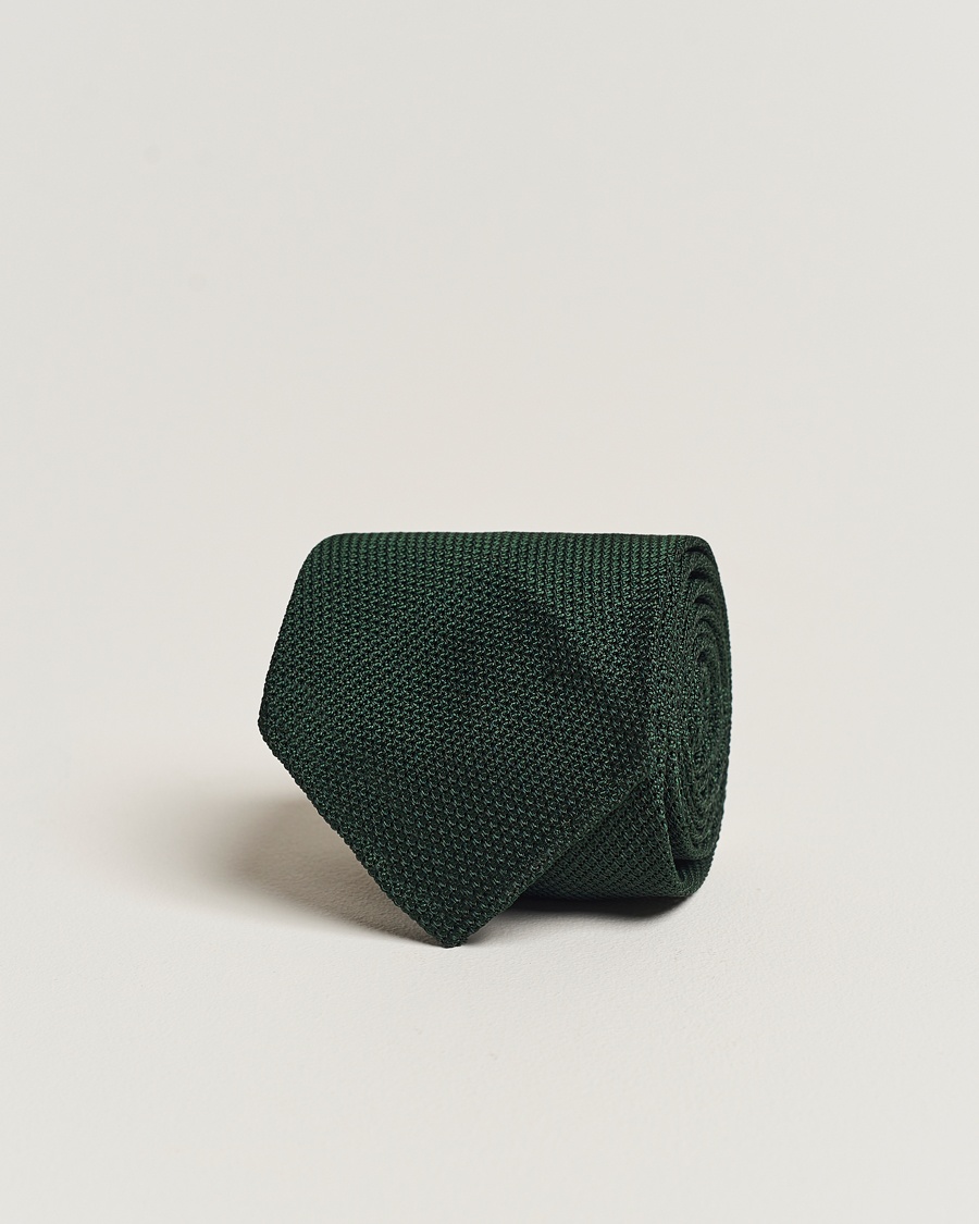 Finamore Napoli Grenadine Silk Tie Forest Green – Grün