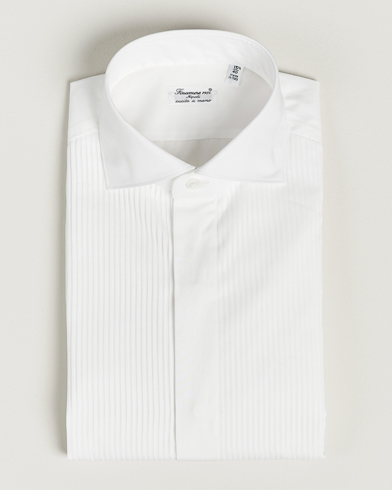 Herren | Finamore Napoli | Finamore Napoli | Milano Slim Plisse Smoking Shirt White