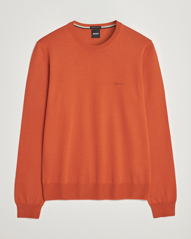 Herren | Sale | BOSS BLACK | Botto Wool Knitted Crew Neck Sweater Dark Orange