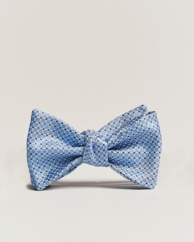 Herren | Fliegen | E. Marinella | Printed Silk Bow Tie Light Blue