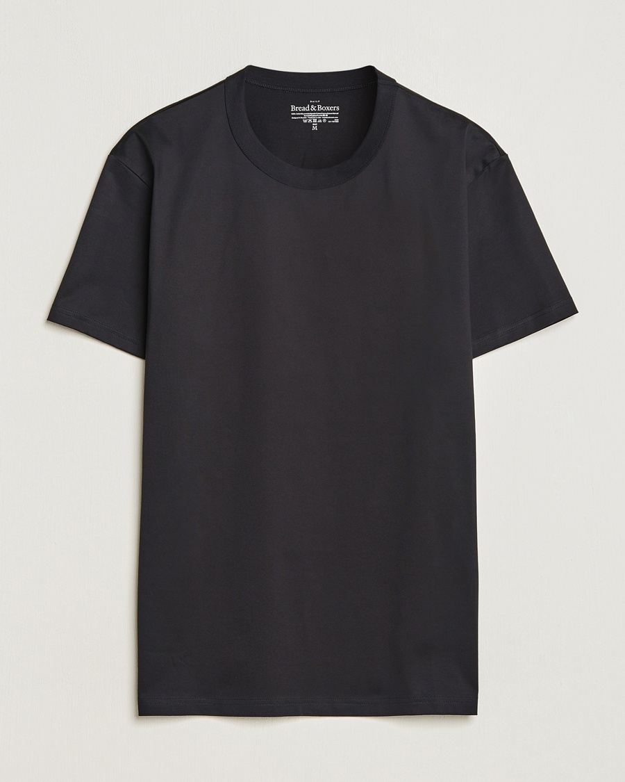 Bread & Boxers Pima Cotton Crew Neck T-Shirt Black – Schwarz