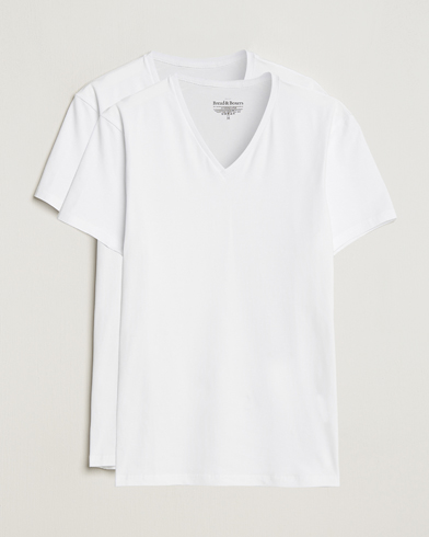Herren | Multipack | Bread & Boxers | 2-Pack V-Neck T-Shirt White