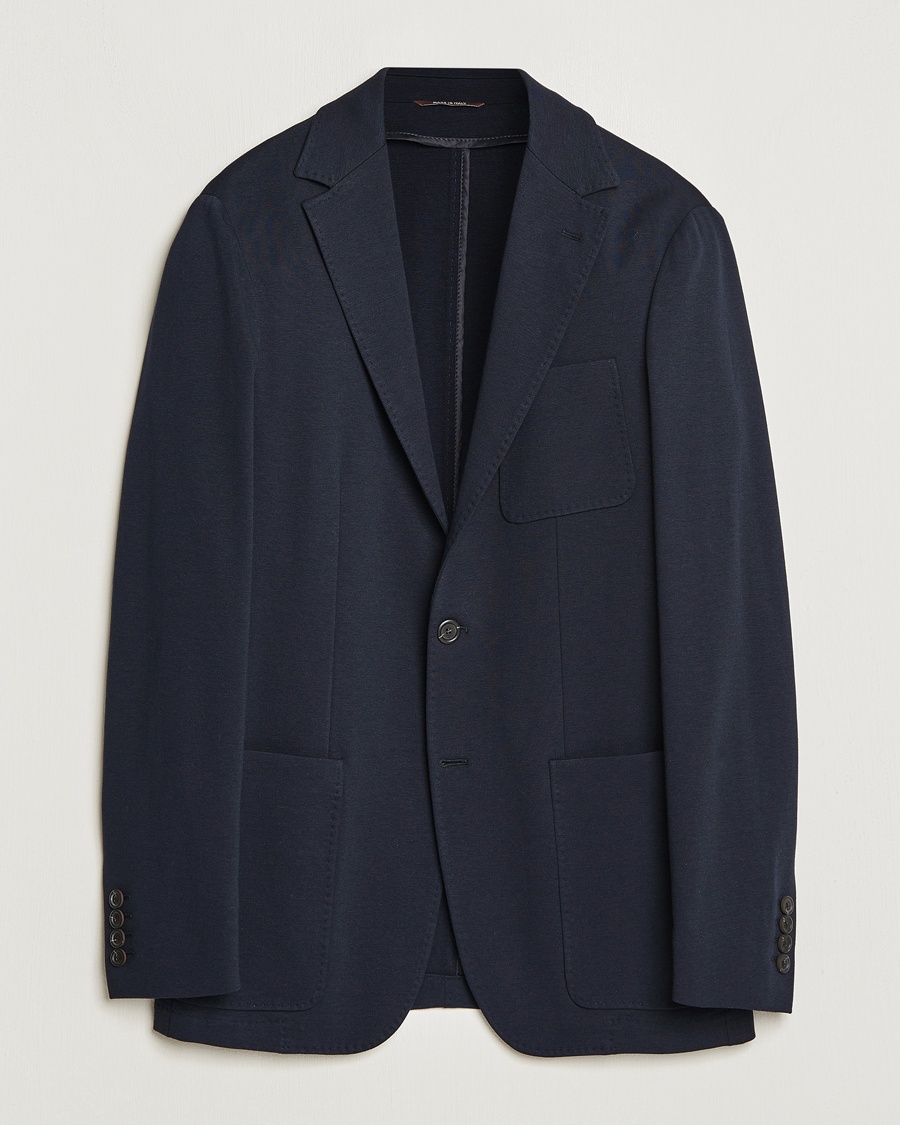Canali Jersey Blazer Navy – Blau
