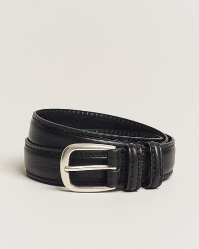 Herren |  | Anderson's | Grained Leather Belt 3 cm Black