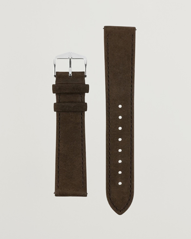Herren | Uhrenarmband | HIRSCH | Osiris Calf Leather Nubuck Effect Watch Strap Brown
