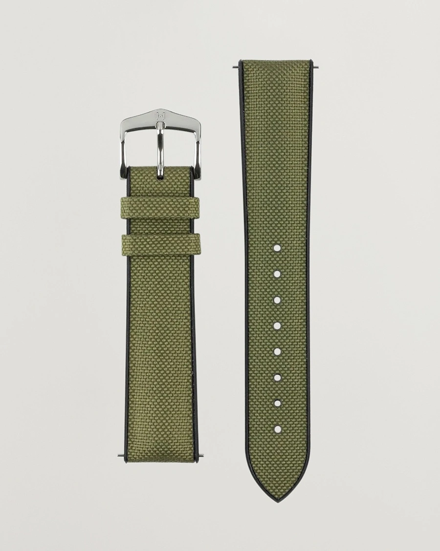 HIRSCH Arne Sailcloth Effect Performance Watch Strap Olive – Grün