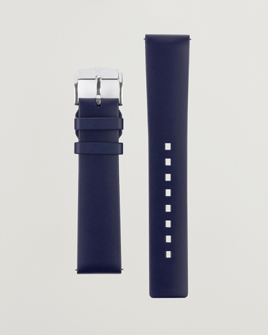 Herren | Uhrenarmband | HIRSCH | Pure Natural Rubber Watch Strap Blue