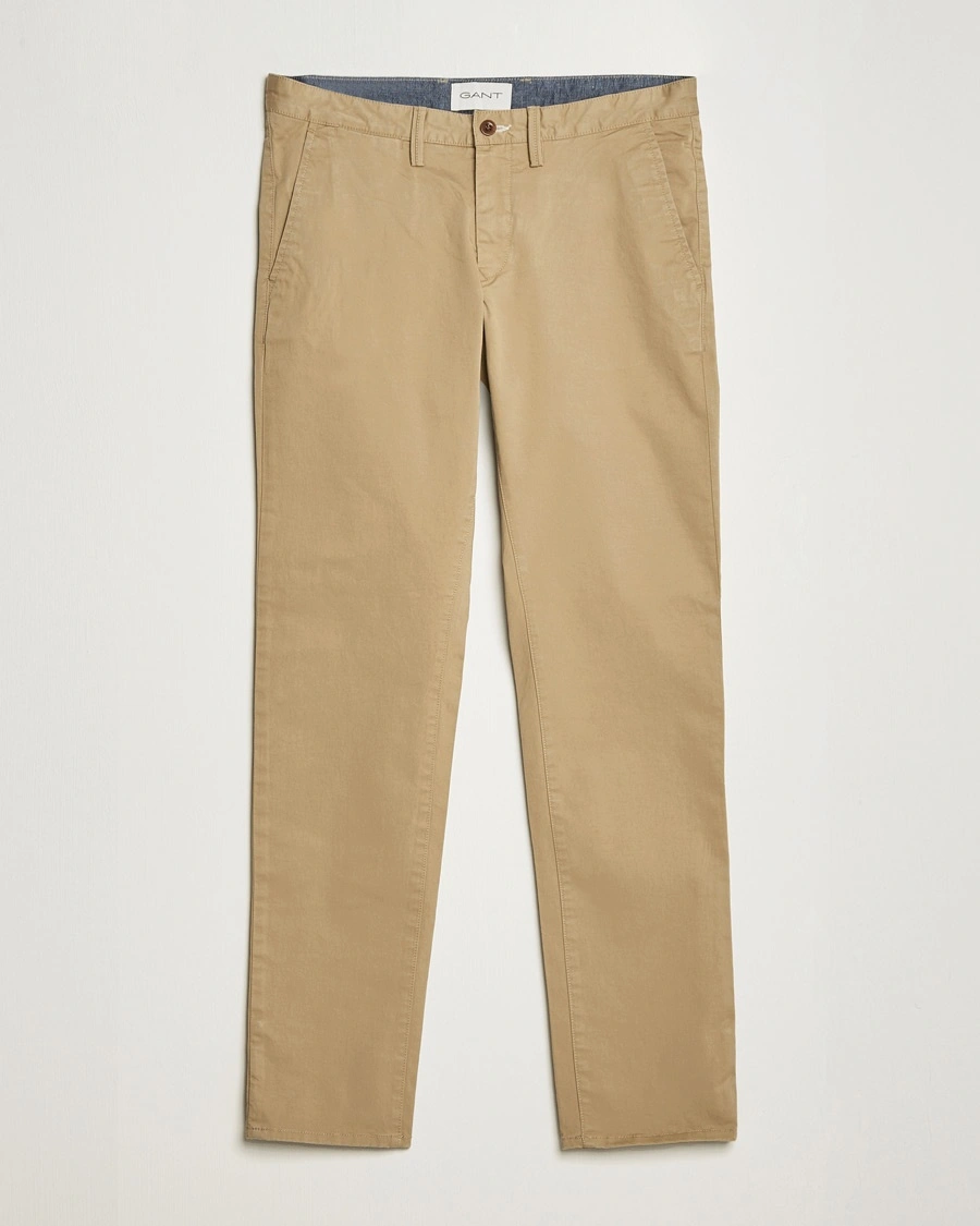 Gant Slim Fit Twill Chino Dark Khaki – Beige