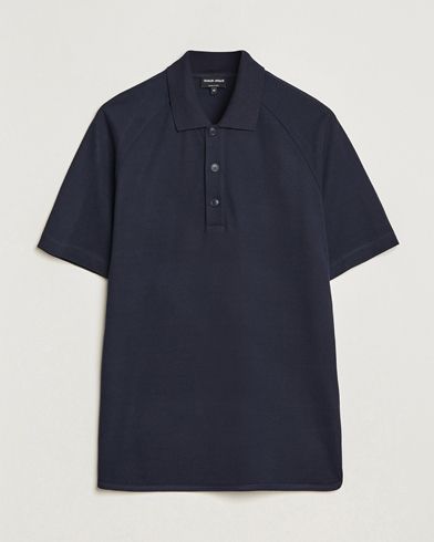 Herren | 60% sale | Giorgio Armani | Cotton/Cashmere Raglan Sleeve Polo Navy