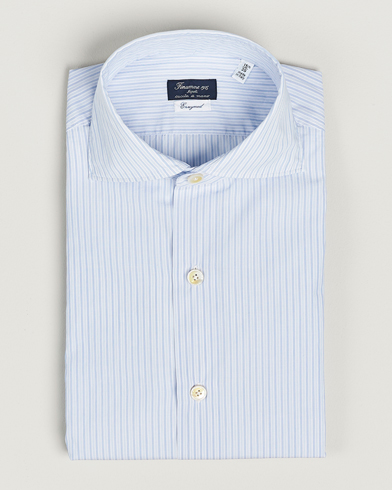 Herren | Finamore Napoli | Finamore Napoli | Milano Slim Washed Dress Shirt Blue Stripe