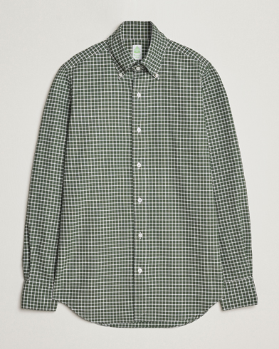 Herren | Oxfordhemden | Finamore Napoli | Tokyo Slim Oxford Button Down Shirt Green Check
