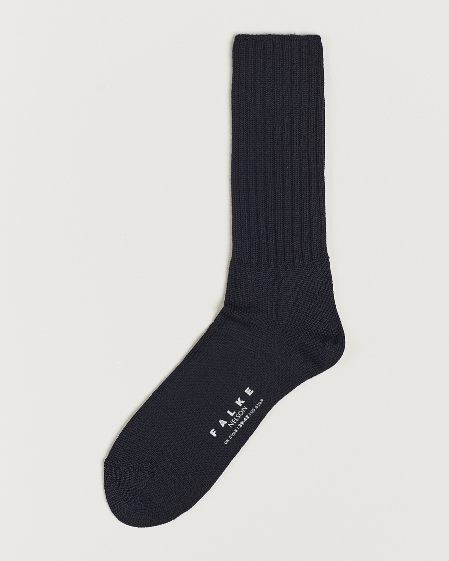 Falke Nelson Wool Boot Sock Dark Navy – Blau