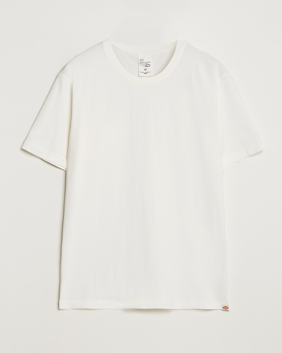 Nudie Jeans Uno Everyday Crew Neck T-Shirt Chalk White – Weiß