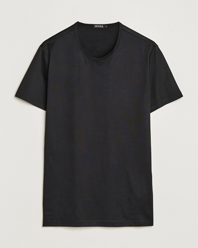 Herren | Zegna | Zegna | Filoscozia Pure Cotton Round Neck T-Shirt Black