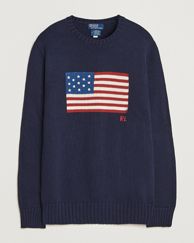  Cotton Knitted Flag Sweater Hunter Navy