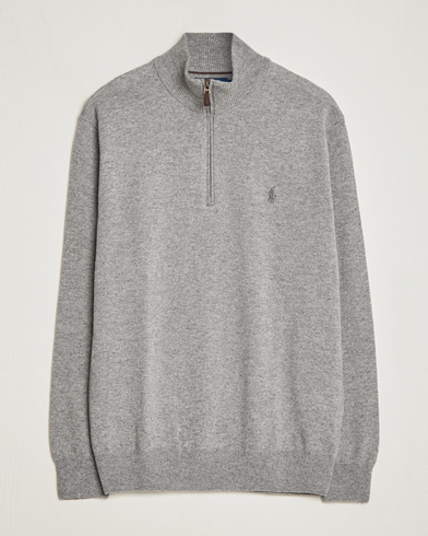 Herren | 30% sale | Polo Ralph Lauren | Merino Knitted Half Zip Sweater Fawn Grey Heather