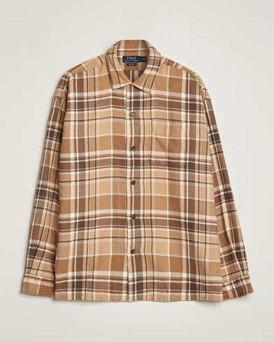 Herren | 60% sale | Polo Ralph Lauren | Brushed Flannel Checked Shirt Khaki/Brown