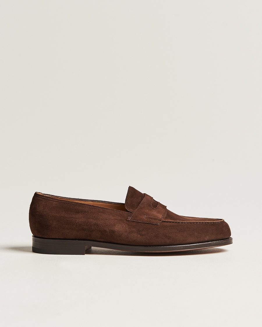 John Lobb Lopez Penny Loafer Dark Brown Suede – Braun