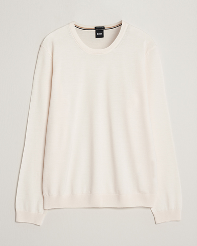 Herren | Strickpullover | BOSS BLACK | Leno Knitted Sweater Open White