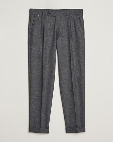Herren | 30% sale | BOSS BLACK | Perin Tech Flannel Pleated Trousers Dark Grey