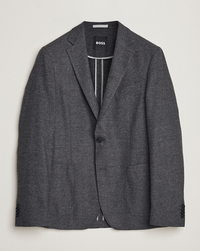 Herren | Sakkos | BOSS BLACK | Hanry Tech Flannel Blazer Dark Grey